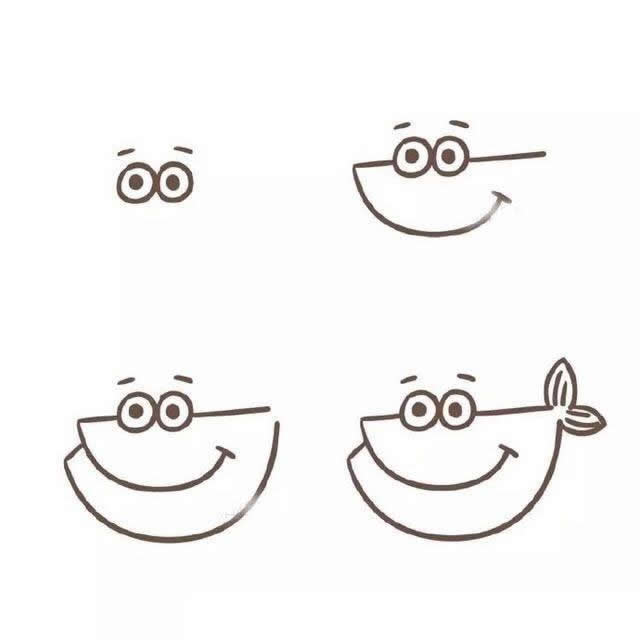 分享八种小鱼简笔画画法步骤