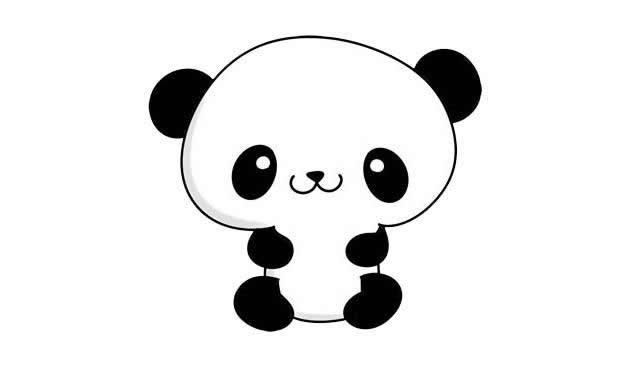 憨态可掬的熊猫简笔画步骤