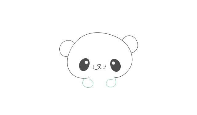 憨态可掬的熊猫简笔画步骤
