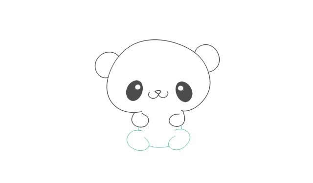 憨态可掬的熊猫简笔画步骤