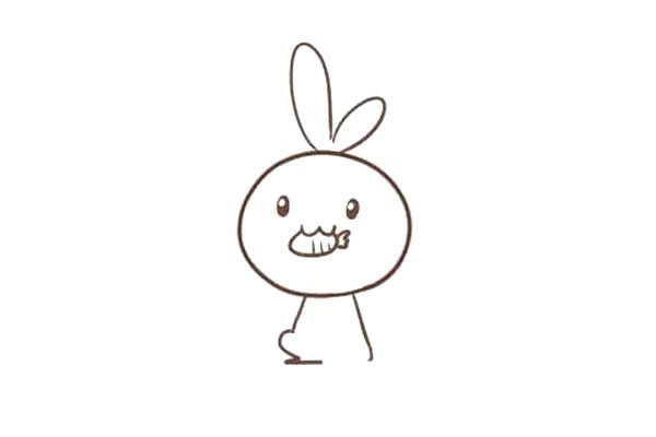 嘴里含着胡萝卜的小兔子简笔画