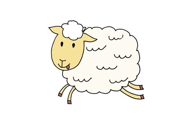 欢快的小羊简笔画步骤教程