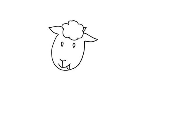 欢快的小羊简笔画步骤教程
