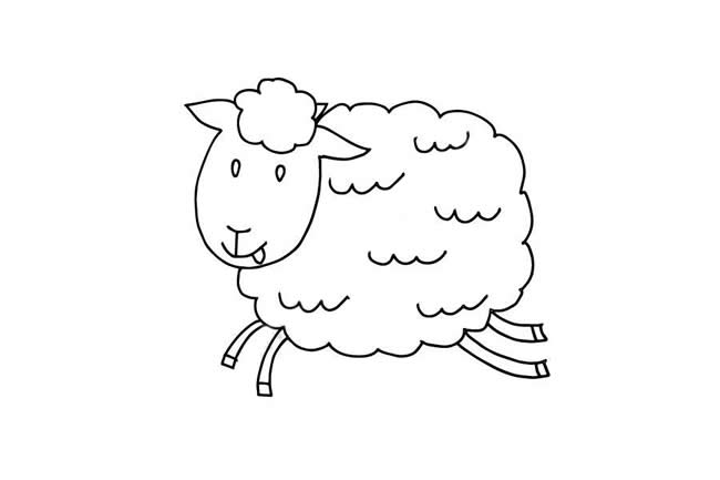 欢快的小羊简笔画步骤教程