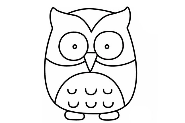 猫头鹰怎么画 涂色的猫头鹰简笔画步骤