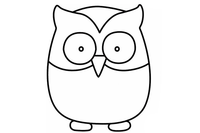 猫头鹰怎么画 涂色的猫头鹰简笔画步骤