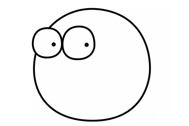 可爱的卡通河豚简笔画步骤