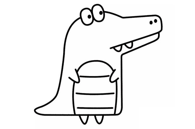 卡通鳄鱼的简笔画步骤教程 卡通鳄鱼的简笔画步骤教程