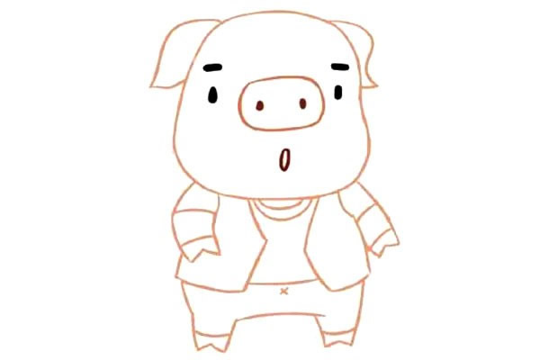 一步步教你画卡通的小猪