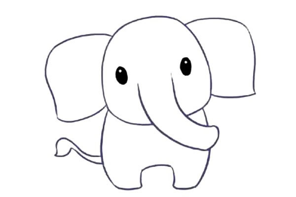 大象怎么画 大象简笔画步骤教程