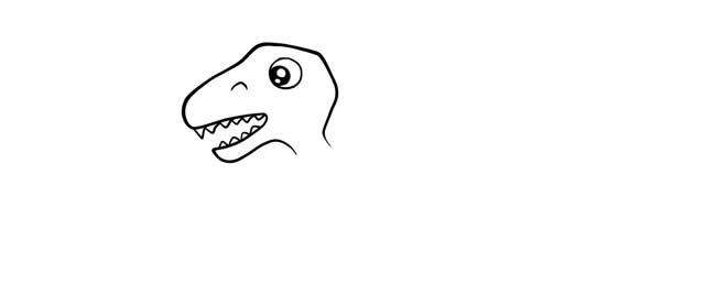 涂色的霸王龙简笔画步骤教程