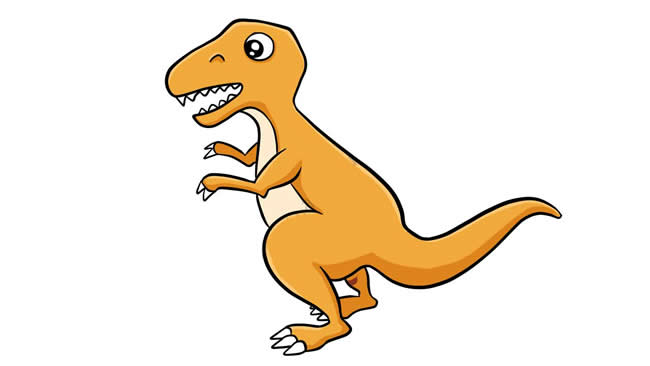 涂色的霸王龙简笔画步骤教程