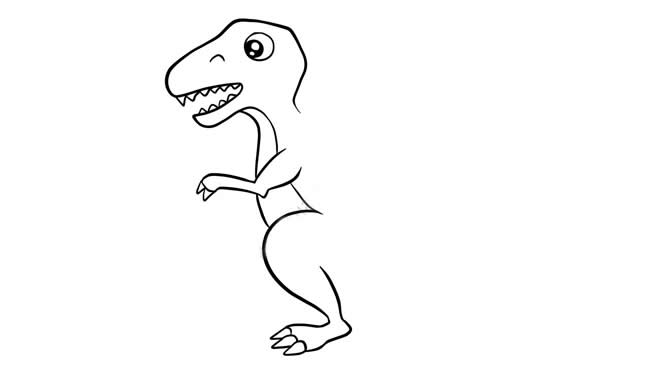 涂色的霸王龙简笔画步骤教程