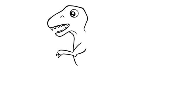 涂色的霸王龙简笔画步骤教程