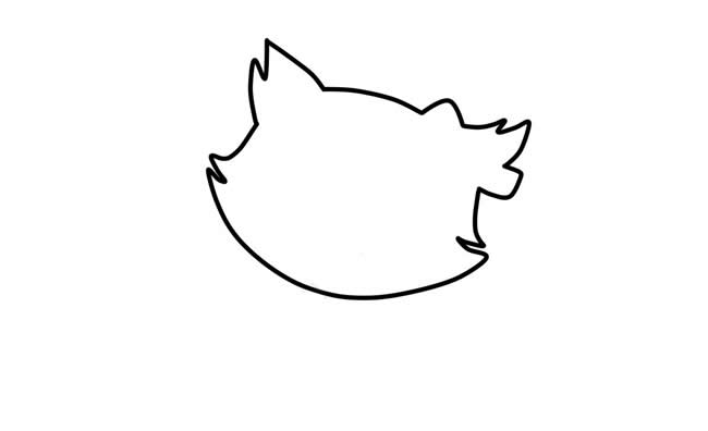 戴着发卡的小猫咪简笔画