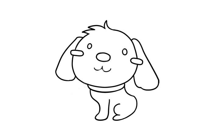 活波可爱的小狗简笔画步骤教程