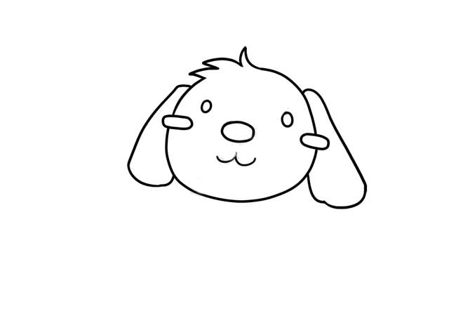 活波可爱的小狗简笔画步骤教程