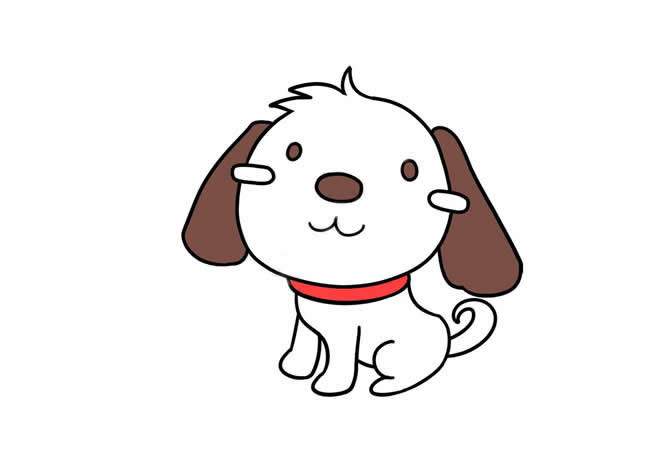 活波可爱的小狗简笔画步骤教程