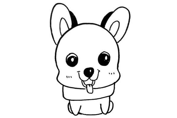 一只可爱的小狗简笔画