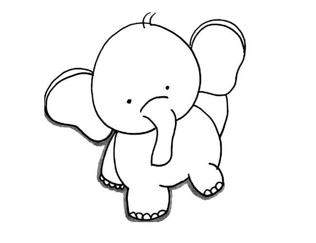 两款大象幼儿简笔画