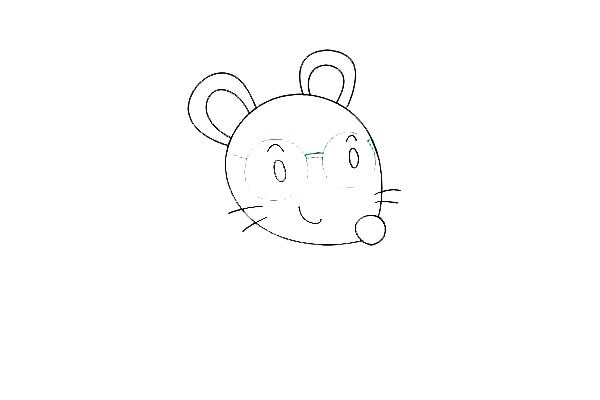 戴眼镜的卡通老鼠简笔画步骤