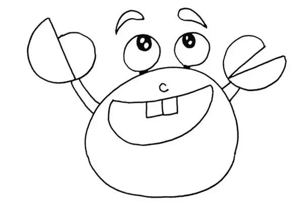 螃蟹先生卡通简笔画步骤