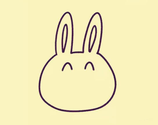 超萌的卡通小兔子简笔画步骤
