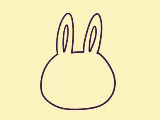 超萌的卡通小兔子简笔画步骤