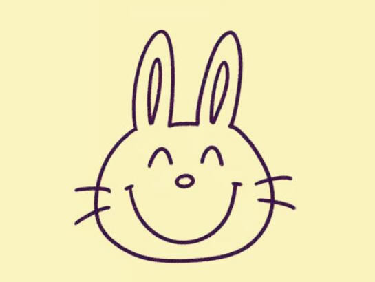 超萌的卡通小兔子简笔画步骤
