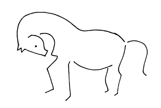 单线条画简单的小马