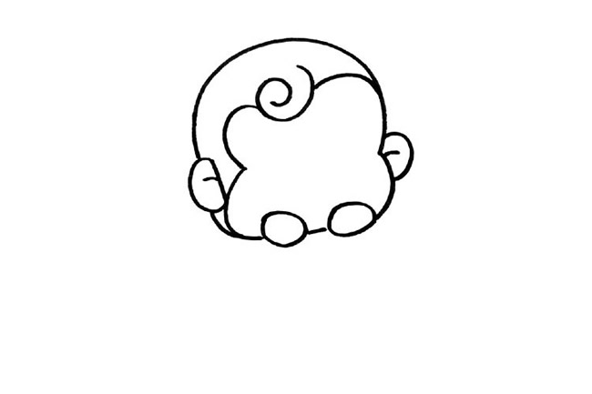 ​​​​​​​可爱的小猴子简笔画步骤教程