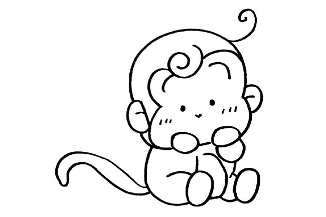 ​​​​​​​可爱的小猴子简笔画步骤教程