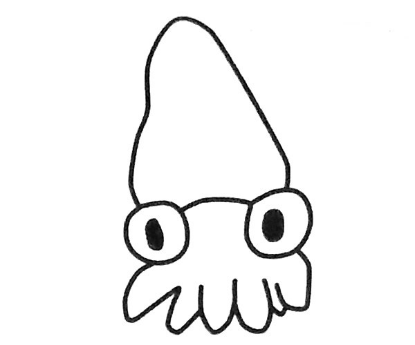 关于鱿鱼的简笔画