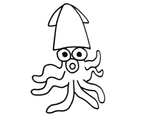 卡通的鱿鱼怎么画