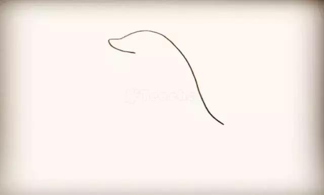 跳出水面的可爱海豚简笔画