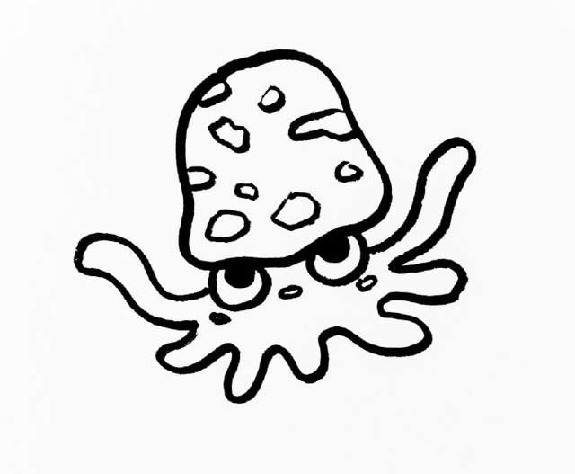 可爱的卡通乌贼简笔画