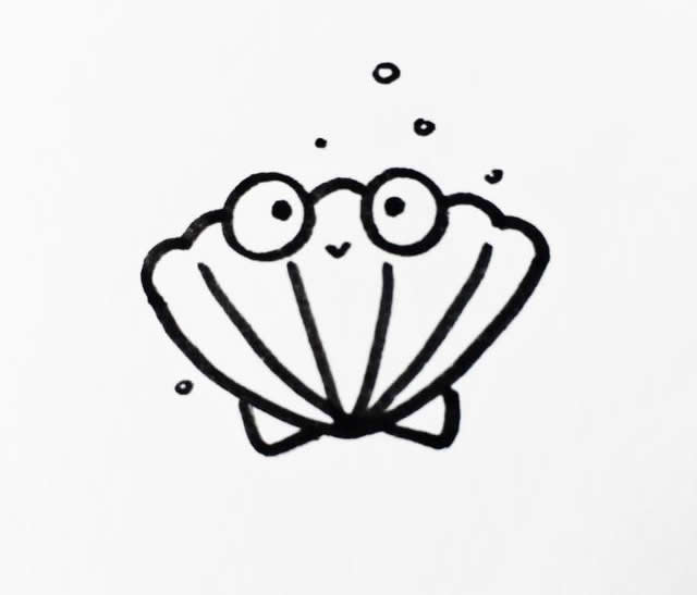 可爱的卡通贝壳简笔画