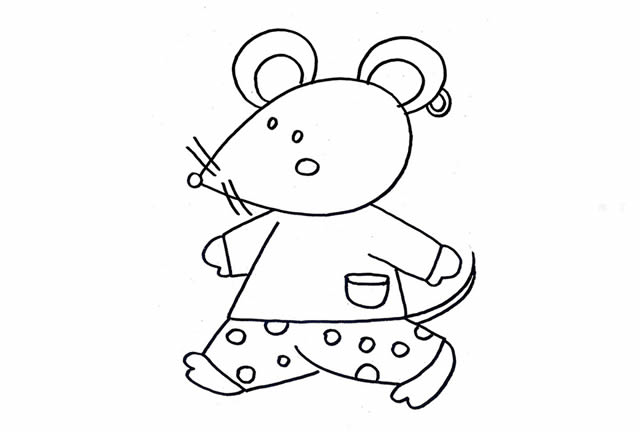 卡通彩色的老鼠简笔画