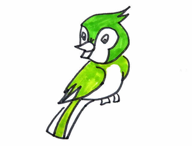 漂亮的小鸟简笔画带涂色 漂亮的小鸟简笔画带涂色