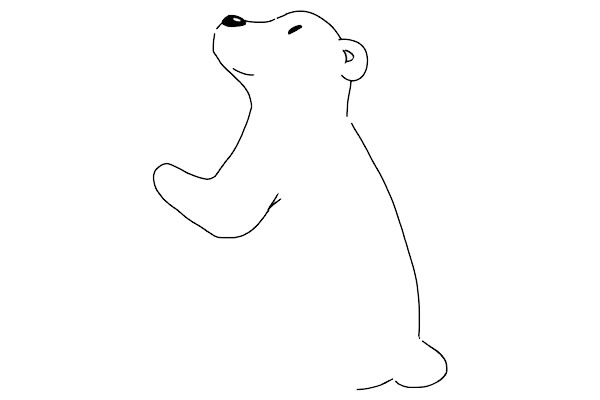 吃冰激凌的北极熊简笔画教程