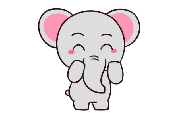 可爱的卡通大象简笔画教程