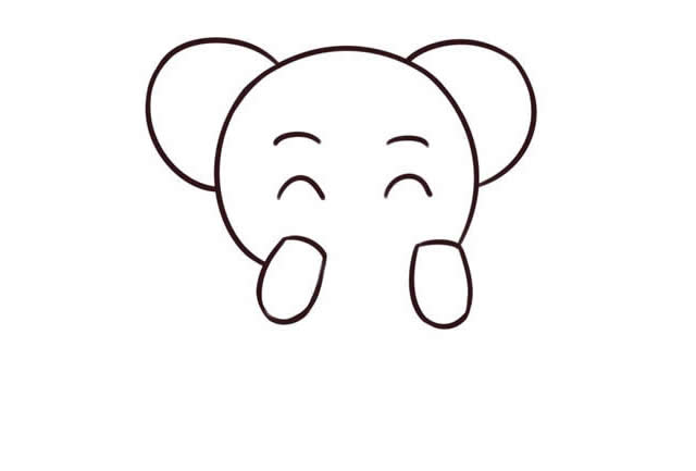 可爱的卡通大象简笔画教程