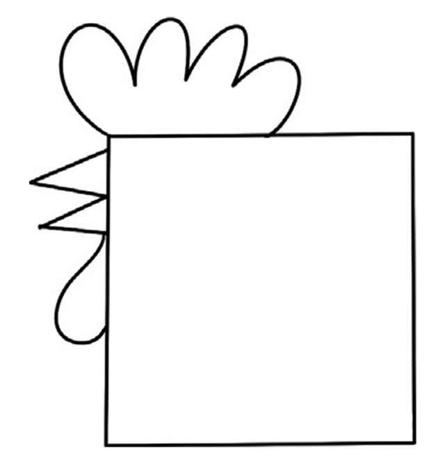 方形的公鸡简笔画教程 方形的公鸡简笔画教程