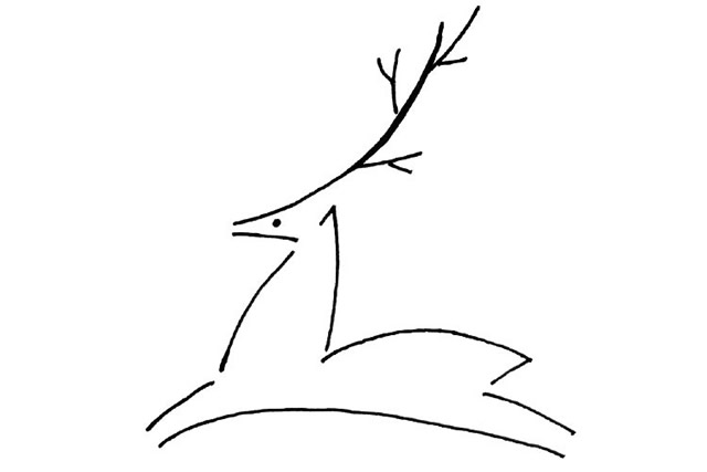 单线条画简单的梅花鹿