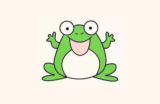 快乐的青蛙简笔画带涂色