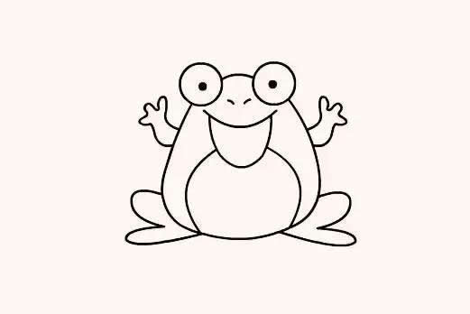 快乐的青蛙简笔画带涂色