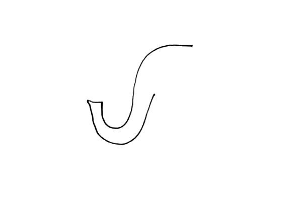 喷水的大象简笔画步骤