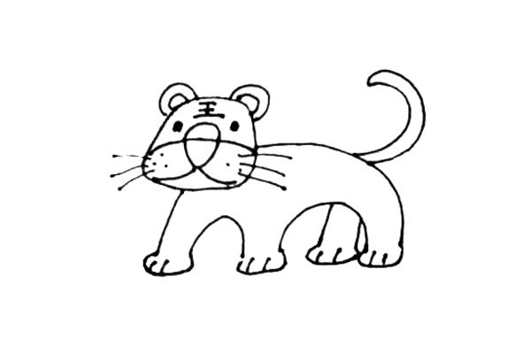 老虎怎么画 涂色的老虎简笔画