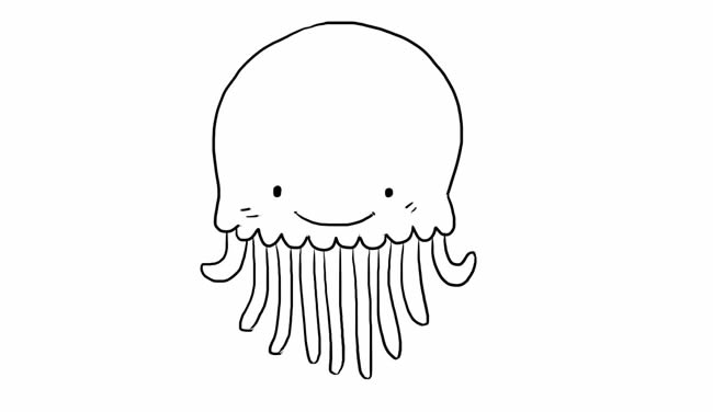 简单的水母怎么画