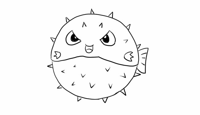 河豚怎么画 可爱的河豚简笔画